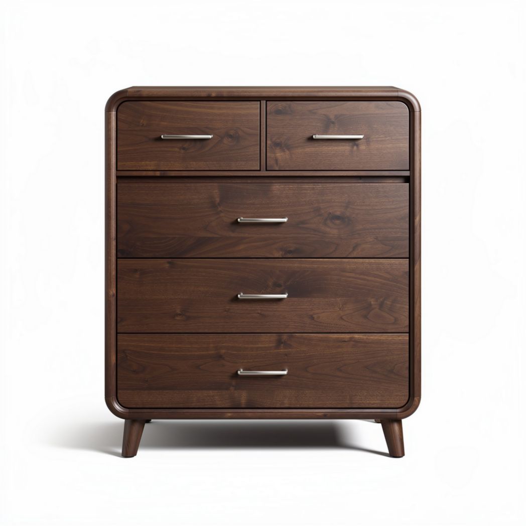 Wooden dresser with five drawers and natural finish 80 x 40 x 100cm