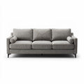 Beige fabric sofa with removable cushions for living room use 200 x 90 x 85cm