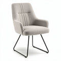 Fabric dining chair with metal legs in light gray color 50 x 55 x 85cm