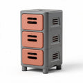 Stackable storage organizer in gray and terracotta 30 x 25 x 45cm